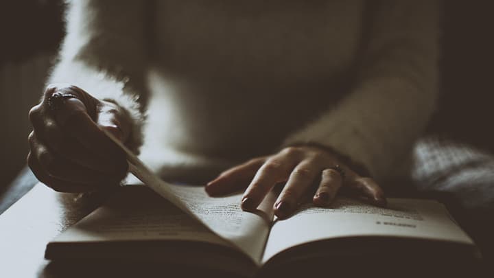 Hands on a book