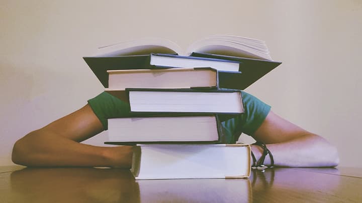 Stack of books on the table